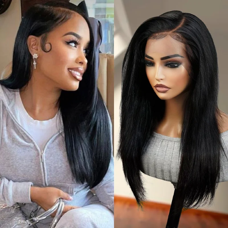 Lace wig with a straight texture for a sleek and minimalist look100% Brazilian Virgin Remi Human Hair 360 Lace Frontal Wig Straight 20" Lace wig with a straight texture for a sleek and minimalist look100% Brazilian Virgin Remi Human Hair 360 Lace Frontal Wig Straight 20"
