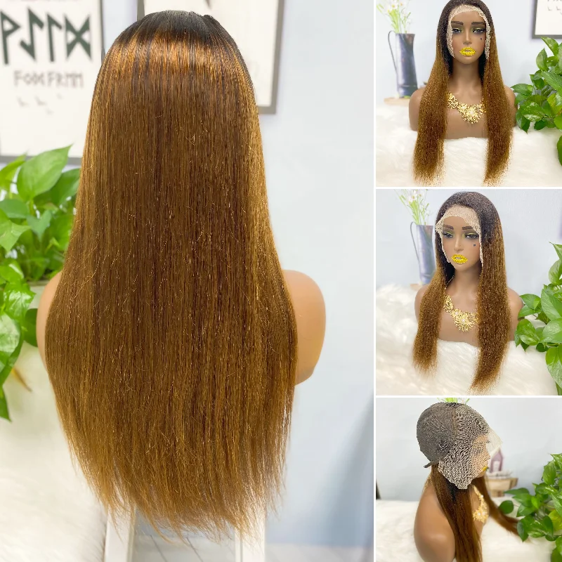 Lace wig in a chocolate - brown color for a rich and warm appearance13*4 Lace Wig Straight Natural Virgin Human Hair Lace Wigs Color T1B/4# 200% Density Lace wig in a chocolate - brown color for a rich and warm appearance13*4 Lace Wig Straight Natural Virgin Human Hair Lace Wigs Color T1B/4# 200% Density