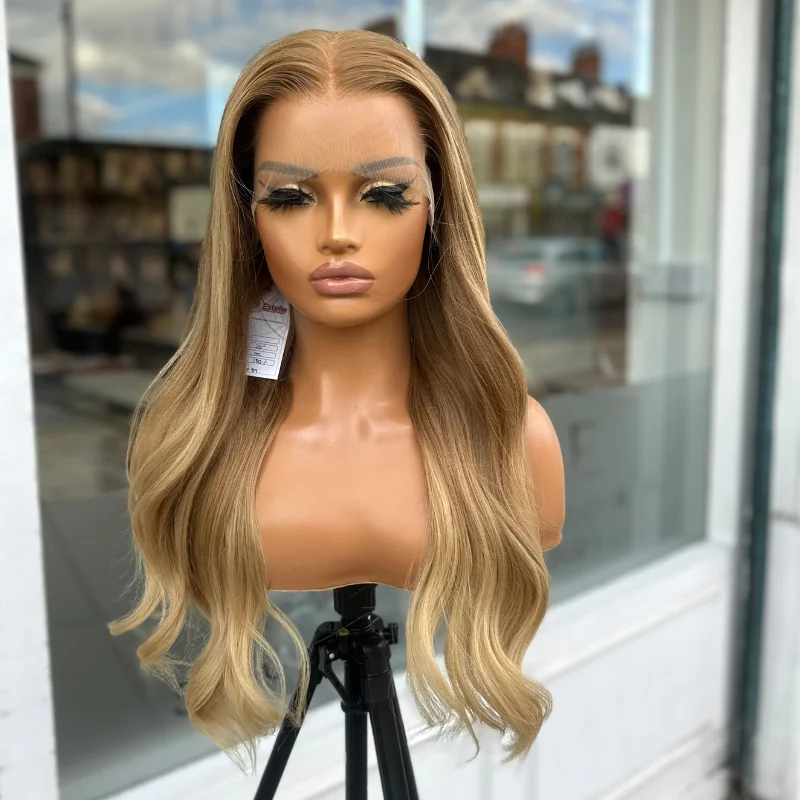 Indian - human - hair wig with a natural - looking shine18 inches Light Golden Brown Human Hair Lace Front Wig-ARETI Indian - human - hair wig with a natural - looking shine18 inches Light Golden Brown Human Hair Lace Front Wig-ARETI