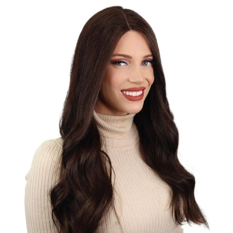 Brazilian - human - hair wig with a full and voluminous look24" Divine Lace Top Wig Dark Brown Brazilian - human - hair wig with a full and voluminous look24" Divine Lace Top Wig Dark Brown