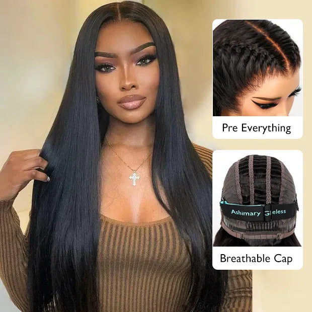 Lace wig with a wavy texture for a beachy lookAir Wig|13x4 HD Transparent Lace Wear and Go Straight Wig with Pre Cut Lace & Bleached Knots & Pre-plucked Hairline Lace wig with a wavy texture for a beachy lookAir Wig|13x4 HD Transparent Lace Wear and Go Straight Wig with Pre Cut Lace & Bleached Knots & Pre-plucked Hairline