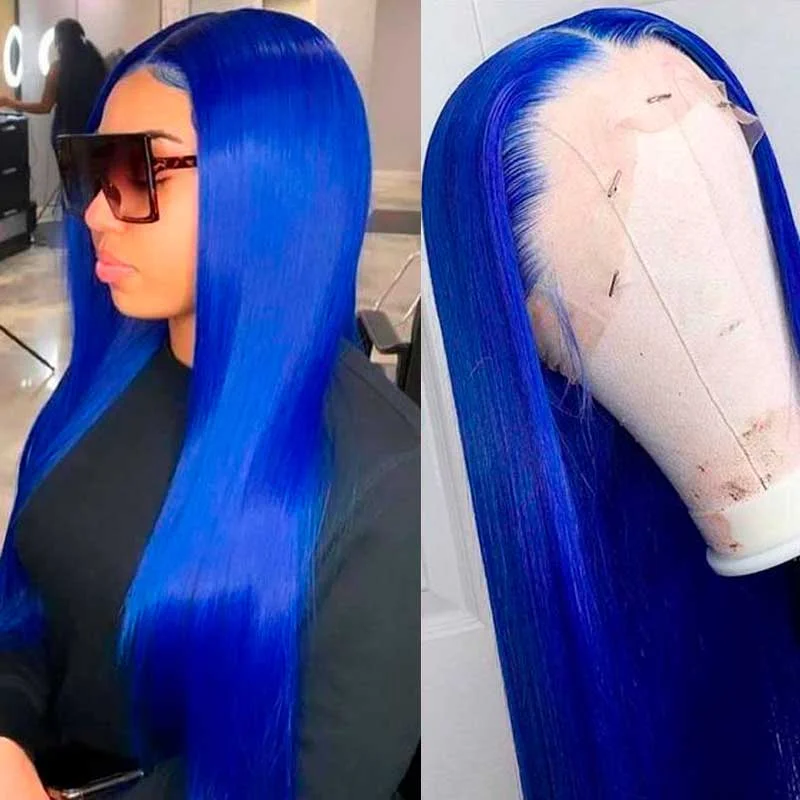 Adjustable - cap lace wig for a comfortable fitBlue Wig 13x4 13x6 Transparent Lace Frontal Wig Bone Straight Wig Ashimary Human Hair Adjustable - cap lace wig for a comfortable fitBlue Wig 13x4 13x6 Transparent Lace Frontal Wig Bone Straight Wig Ashimary Human Hair