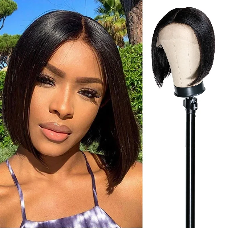 Synthetic lace wig with a heat - resistant formulaCelebrity 100% Virgin Human Hair HD Lace 5" Deep Part Wig Bob 10" Synthetic lace wig with a heat - resistant formulaCelebrity 100% Virgin Human Hair HD Lace 5" Deep Part Wig Bob 10"