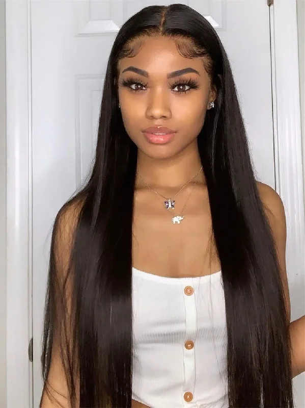 Lace wig with a straight texture for a sleek and minimalist lookStraight Hair 13*4 HD Lace Frontal Wig Preplucked Hairline 100% Human Hair D53 Lace wig with a straight texture for a sleek and minimalist lookStraight Hair 13*4 HD Lace Frontal Wig Preplucked Hairline 100% Human Hair D53