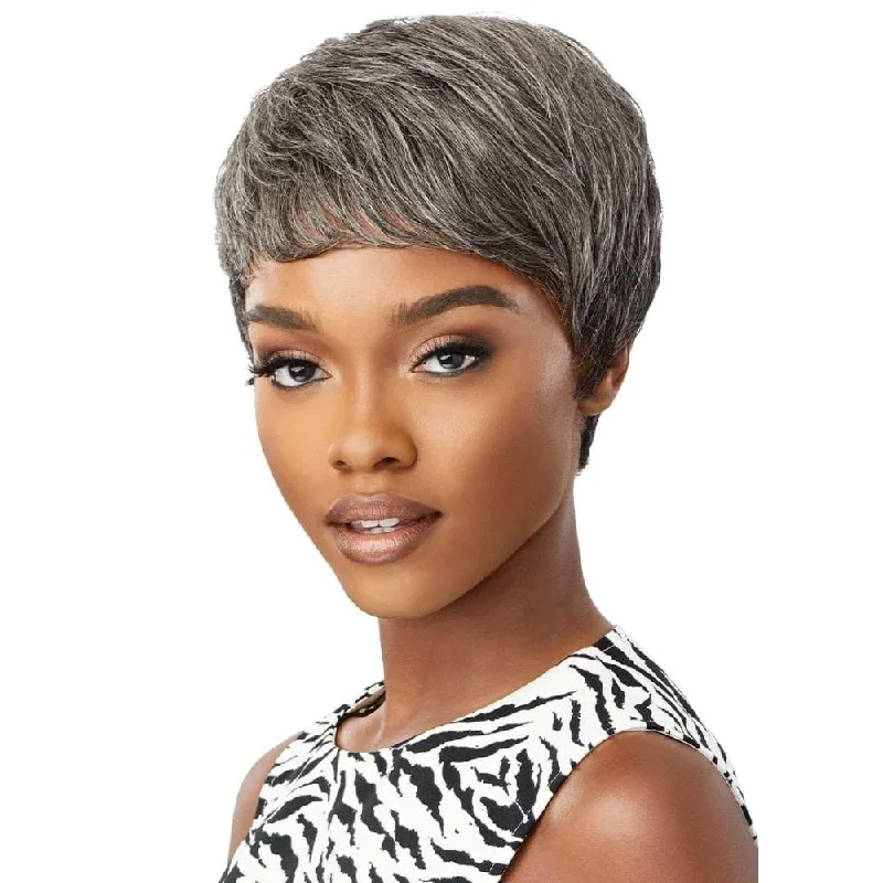 Human - hair wig with a side - part for a more flattering appearanceOutre Fab & Fly Gray Glamour Human Hair Wig - HH-Eden Human - hair wig with a side - part for a more flattering appearanceOutre Fab & Fly Gray Glamour Human Hair Wig - HH-Eden