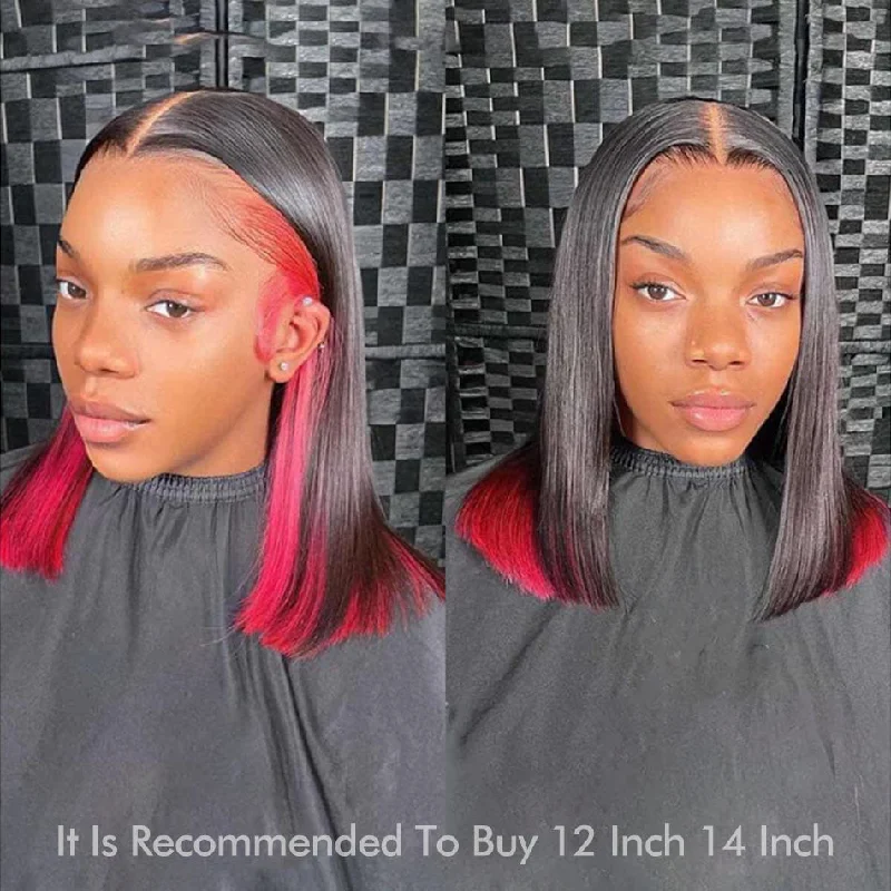 Adjustable - cap colored wig for a comfortable fitBurgundy Red Lace Front Bob Wigs Human Hair Red Highlight Wigs For Black Women, Adjustable - cap colored wig for a comfortable fitBurgundy Red Lace Front Bob Wigs Human Hair Red Highlight Wigs For Black Women,
