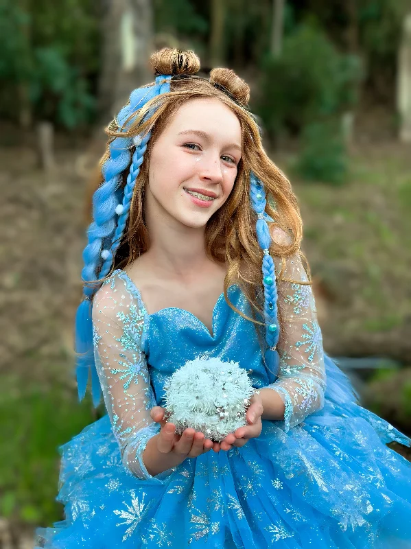 Braided wigs with a 180 - density for a full and thick appearanceBlue Christmas Braided Ponytail Set Braided wigs with a 180 - density for a full and thick appearanceBlue Christmas Braided Ponytail Set