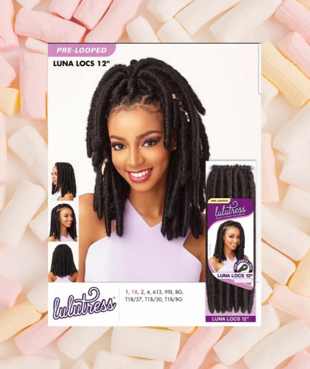 Braided wigs for a formal event with a sophisticated designLulutress Luna Locs 12"