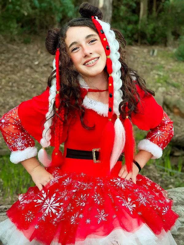 Heat - resistant braided wigs for styling flexibilitySanta Suit Braided Ponytail Set Heat - resistant braided wigs for styling flexibilitySanta Suit Braided Ponytail Set