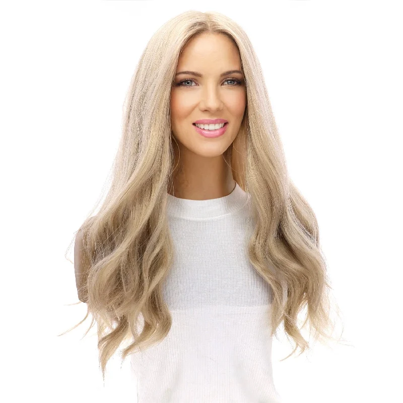 Long - length wig with a silk - base cap for a comfortable and smooth feel24" Gisele Silk Top Wig Platinum Blonde w/ No Rooting Long - length wig with a silk - base cap for a comfortable and smooth feel24" Gisele Silk Top Wig Platinum Blonde w/ No Rooting