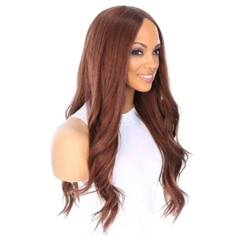 Long - length wig with a pre - plucked hairline for a more natural look26" Ponytail Silk Top Wig Auburn Long - length wig with a pre - plucked hairline for a more natural look26" Ponytail Silk Top Wig Auburn