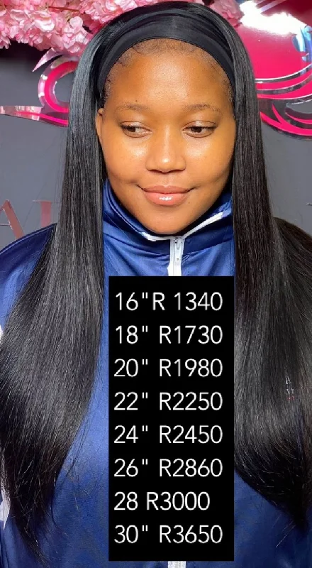 Long - length wig with a pre - bleached knot for a natural - looking scalpHead-Band Straight Wig
