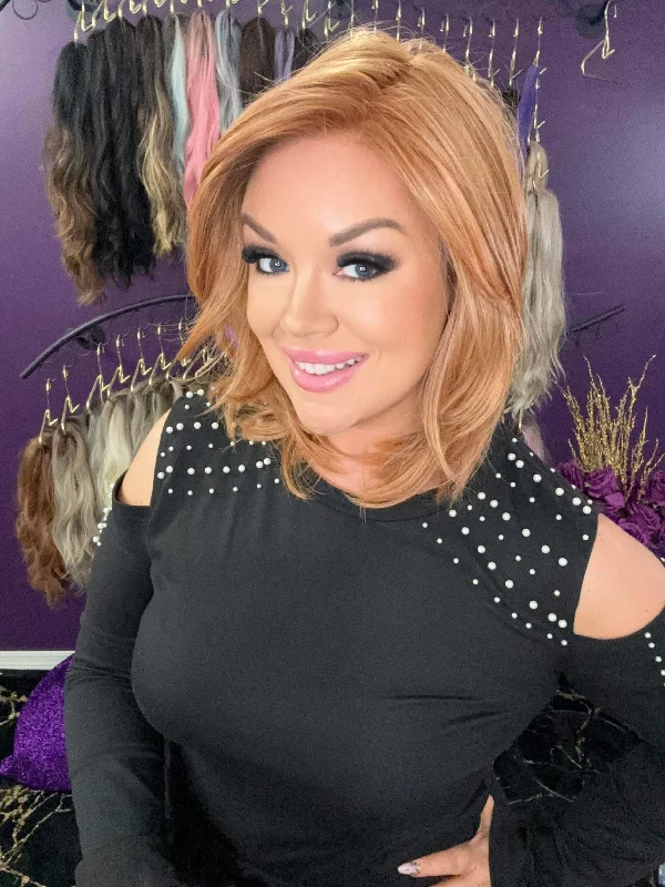 Medium - length wig with a straight texture for a sleek and modern lookJoselyn Strawberry Blonde HS Comfort Luxury Wig DCT CA1 W6488 Medium - length wig with a straight texture for a sleek and modern lookJoselyn Strawberry Blonde HS Comfort Luxury Wig DCT CA1 W6488