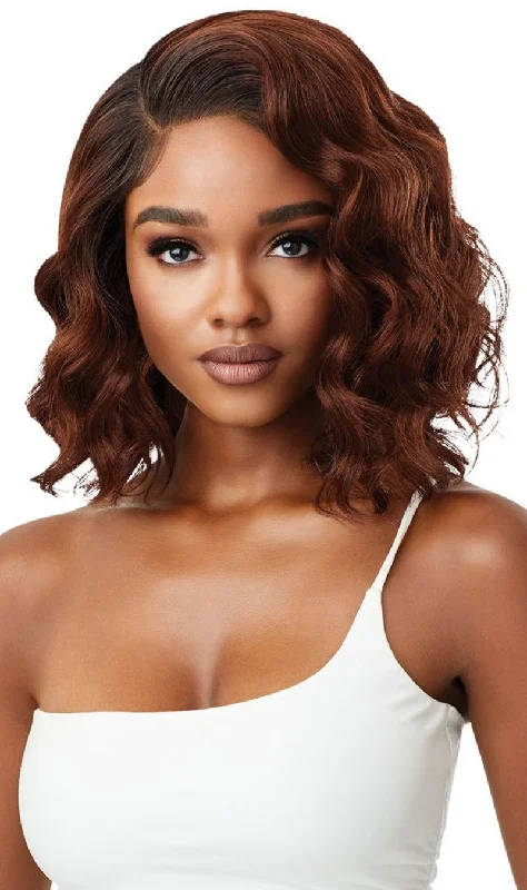 Medium - length wig with a platinum - blonde color for a bold and trendy lookOutre Synthetic Perfect Hairline HD 13x4 Lace Front Wig PATRICE
