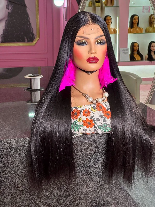 Human - hair long - length wig for a natural and luxurious feelRaw Vietnamese 2x6 Straight Hair